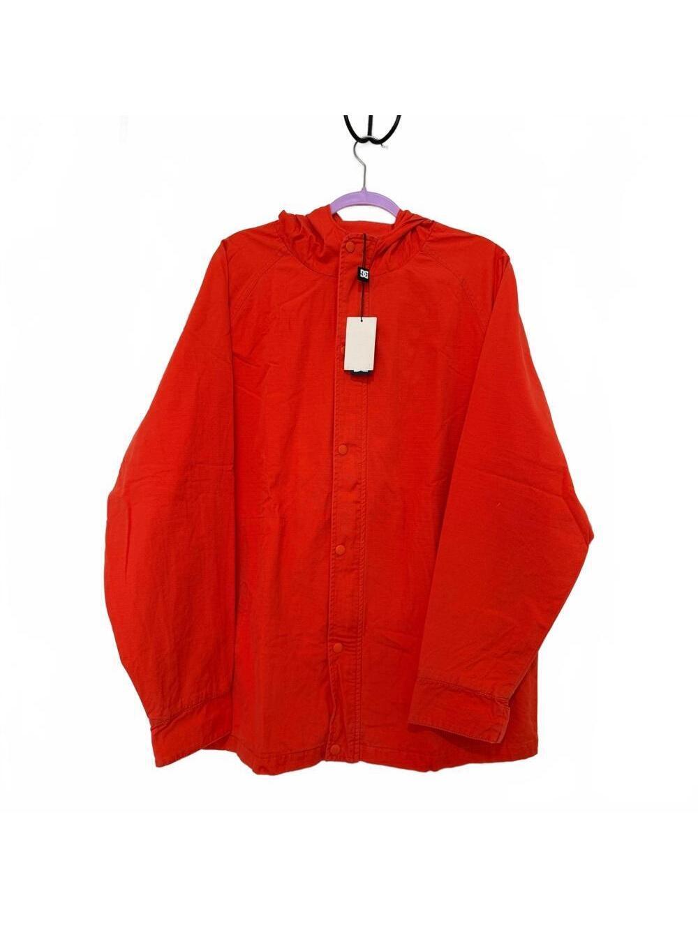 DC Shoes Lightweight Hooded Jacket Orange Mens L NWT Skate Windbreaker